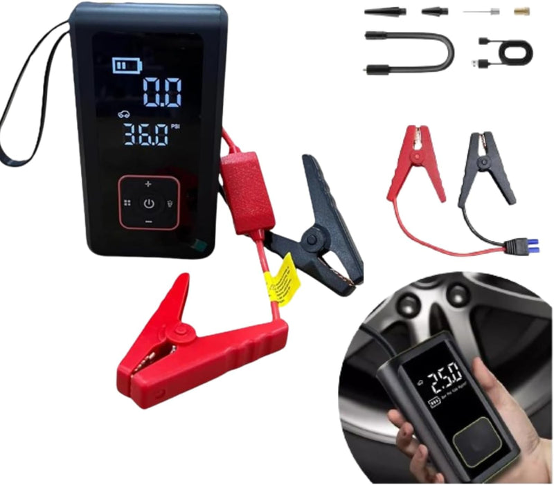 CARGA DE BATERIA + BOMBA DE AR PORTÁTIL + LANTERNA [3 em 1]